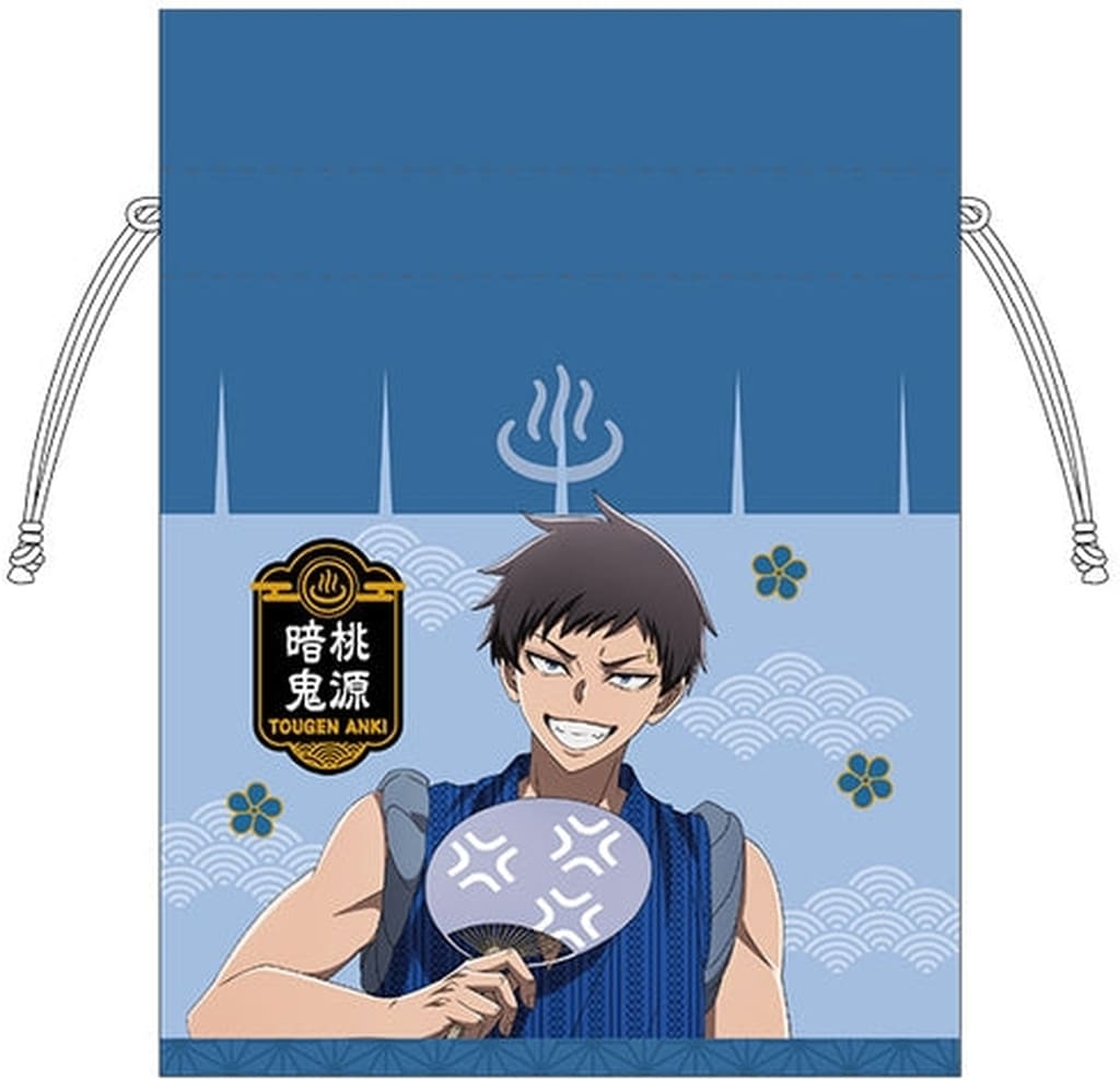 Tougen Anki Ikari Yaoroshi Hand-Drawn Mame Drawstring Pouch Yukemuri Biyori Phrase