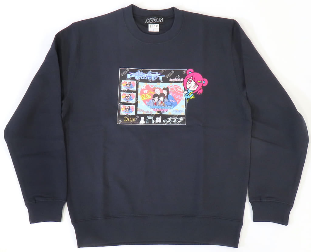 Serial Experiments Lain Purinto Memoriizu & Ruriko KUDAN Sweatshirt, Navy, Size M