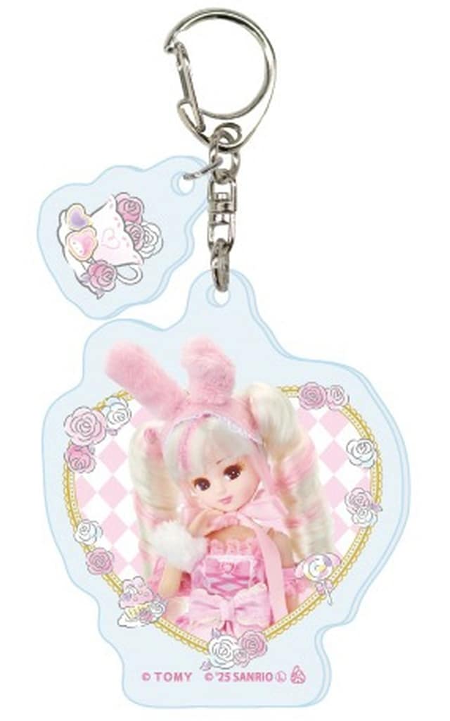 Licca-chan Heart-Shaped My Melody Acrylic Keychain with Parts LiccA x Sanrio Characters 01 Pre-owned - A3