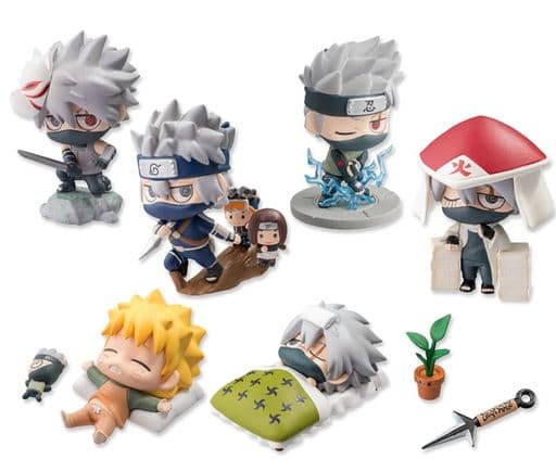 Naruto Kakashi Hatake Naruto Uzumaki Petit Chara Land 9-Piece Trading Figure Set - MegaHouse