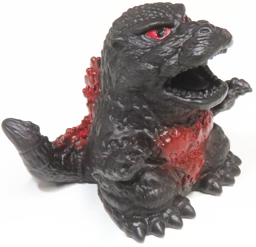 Godzilla Minisoft Chronicle Burning Red Godzilla (1995) Black & Red Series Mini Sofubi Figure - Plex