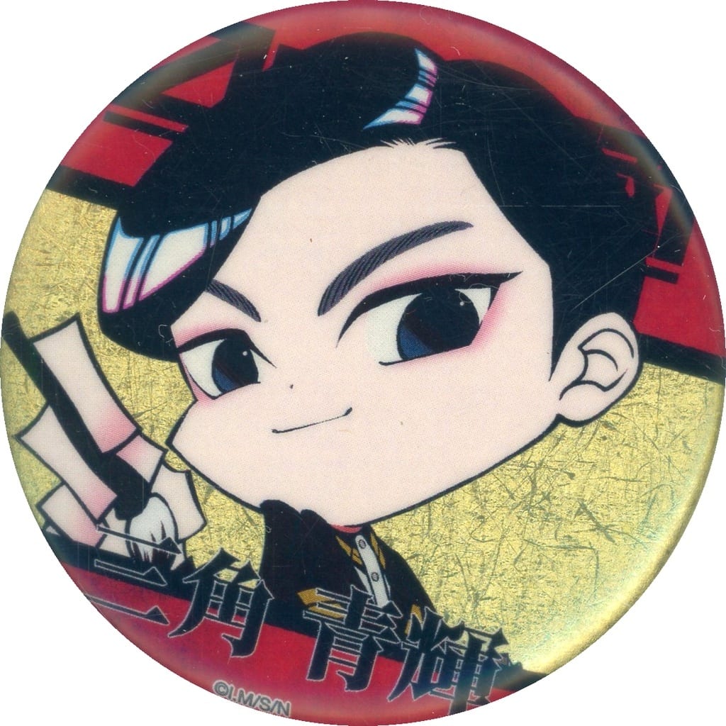 Nippon Sangoku Aoteru Misumi Trading Gold Folding Screen Pattern Can Badge