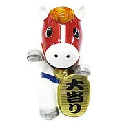 Beckoning Horse Coin Bank - White - Japanese Racehorse Goods