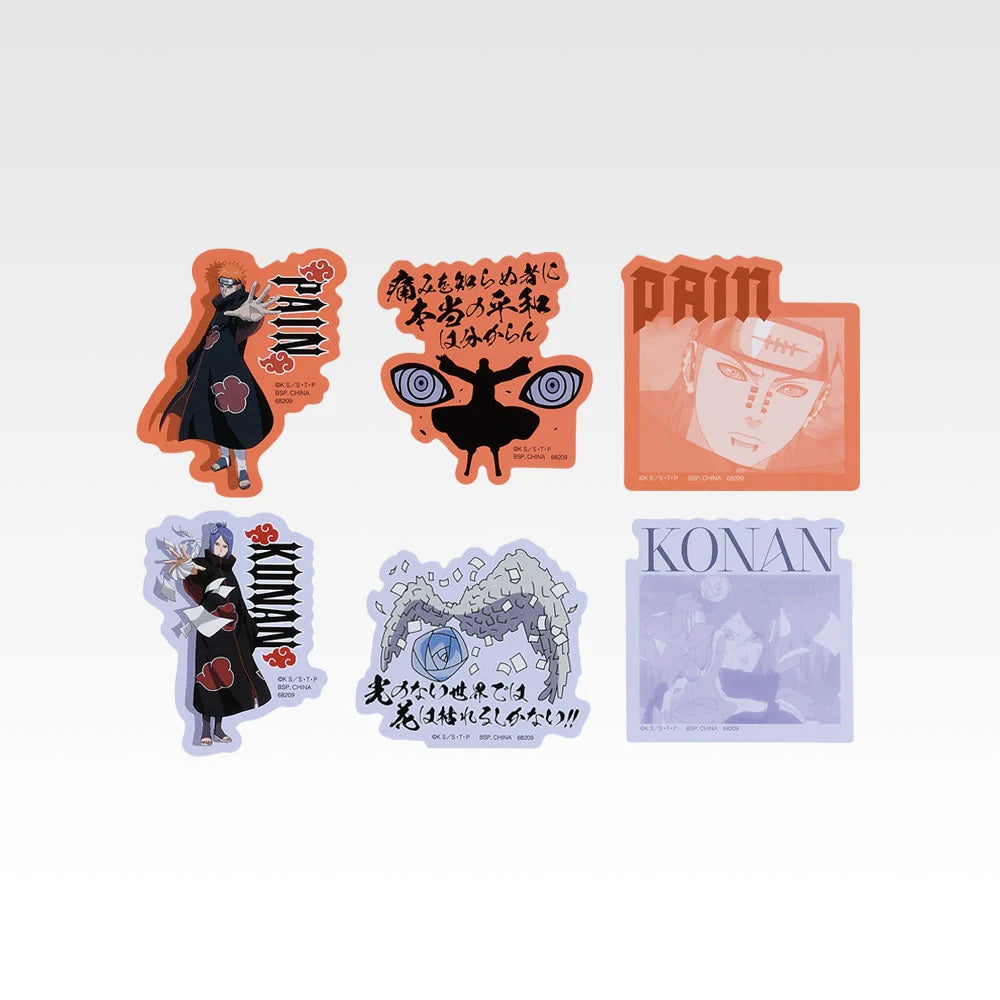 Pain & Konan Flake Stickers (6) - Variety Sticker (10 Types, Complete Set Available) - Ichiban Kuji I Prize - Naruto Shippuden