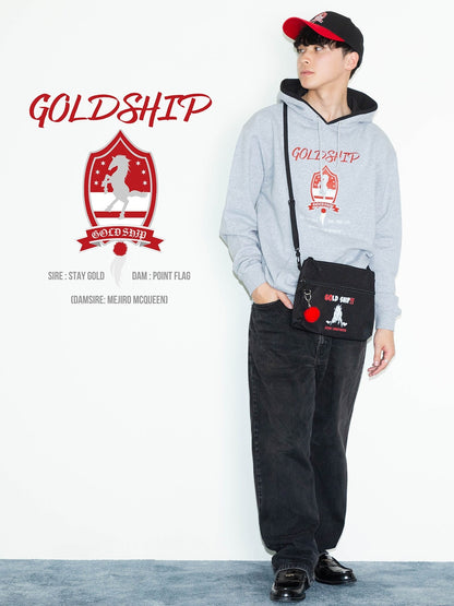 Gold Ship Hoodie (Grey) - Brand New - Official JRA Racehorse Apparel - S/M/L/XL/XXL