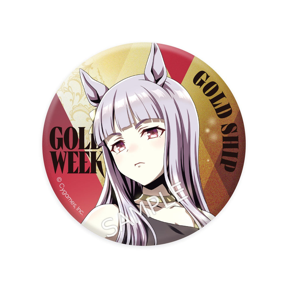 Gold Ship Metallic Can Badge (GOLD WEEK Ver.) - Umamusume: Pretty Derby Official Cygames 56mm Pin Badge (Brand New, Pre-order)