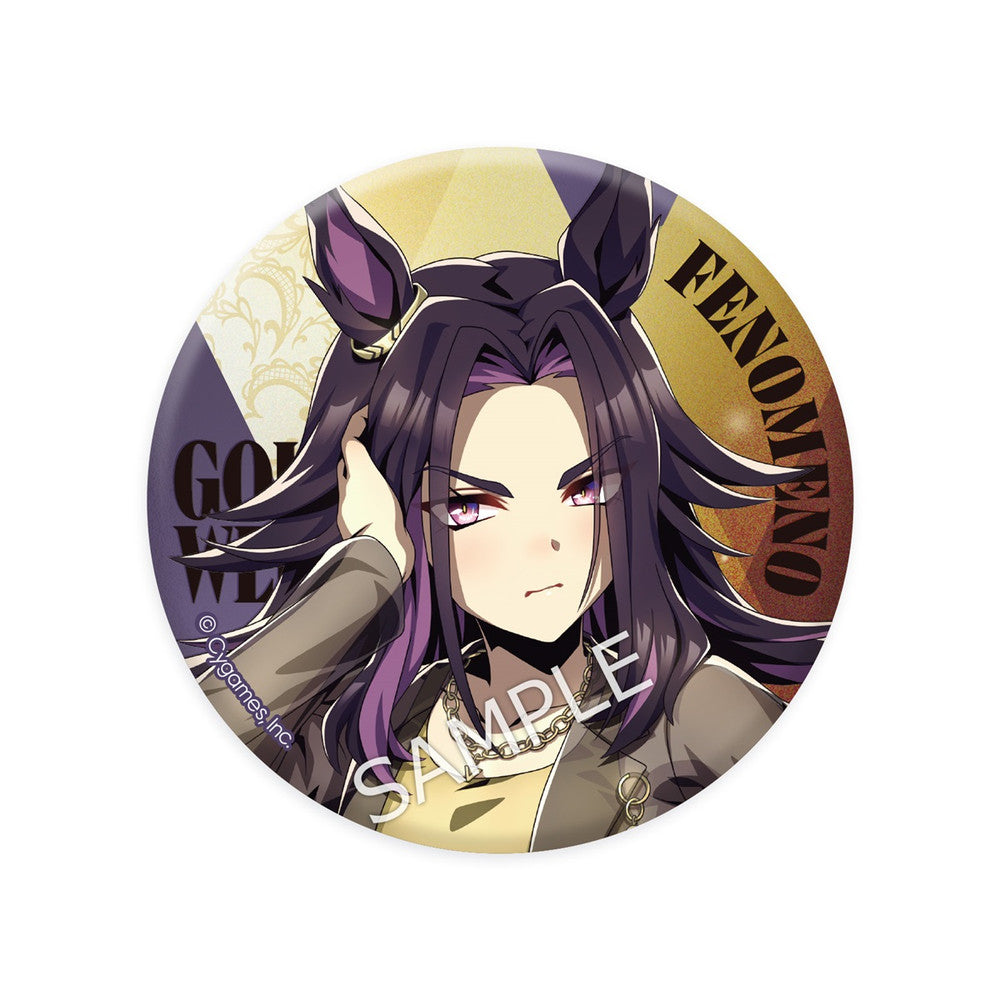 Fenomeno Official Metallic Can Badge (GOLD WEEK Ver.) — Umamusume: Pretty Derby — 56mm Metallic Pin (Cygames, Brand New, Pre-order)