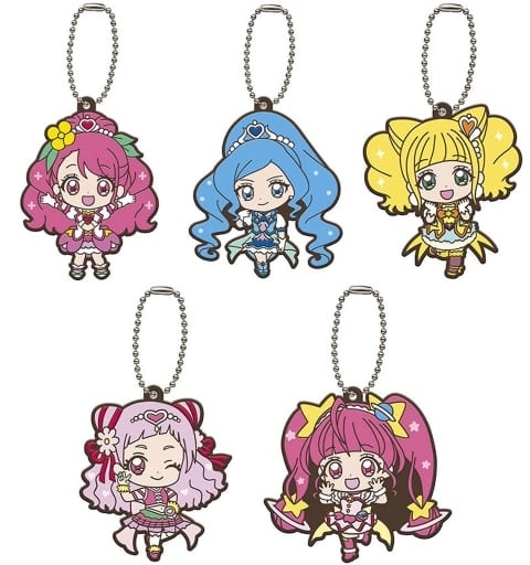 Movie Pretty Cure Miracle Leap Capsule Rubber Mascot Set (5 Items) - Pretty Cure Miracle Leap: A Mysterious Day with Everyone - Bandai - Pre-owned