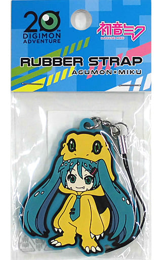 Hatsune Miku × Agumon Rubber Strap - Digimon Adventure Premium Shop - Approx. 104 x 104 mm - Pre-owned