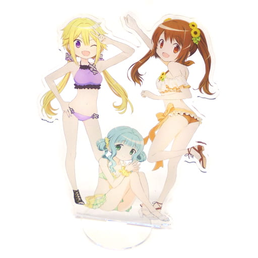 Yui Tsuruno & Mizuki Felicia & Futaba Sana (Swimsuit ver.) Acrylic Stand - Puella Magi Madoka Magica - SHAFT TEN Summer Greeting20 (Approx. 153 mm) Pre-owned
