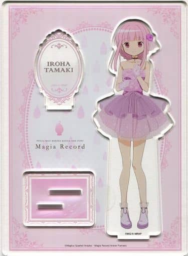 Iroha Tamaki Acrylic Stand - Puella Magi Madoka Magica: Magia Record Mikazuki-sou Home Party ANiON STATION Akihabara Event Acrylic Stand (Approx. 180 mm, Pre-owned, Bandai Namco)