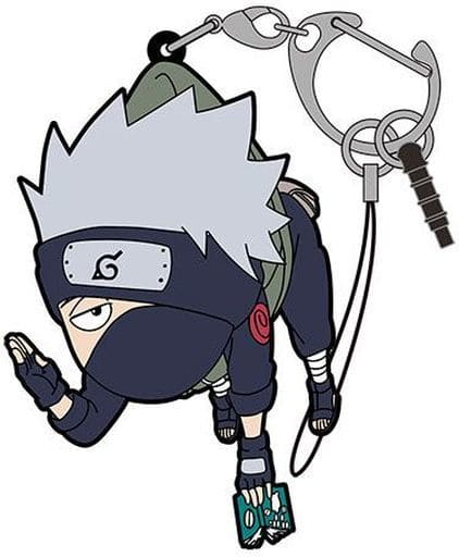 Kakashi Hatake Tsumamare Rubber Keychain and Strap - Naruto Shippuden, Approx. 60 mm, COSPA