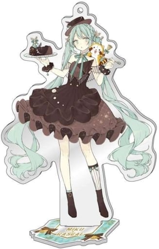 Hatsune Miku Acrylic Keychain with Stand - Hatsune Miku × Rascal 2020 Winter Collaboration - Approx. 130 mm - Pre-owned (Caravan)