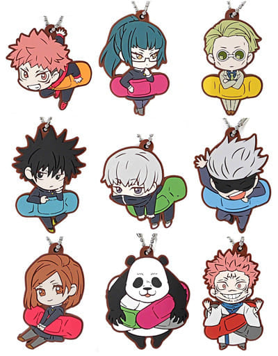Jujutsu Kaisen Character Banchoukou Rubber Mascots Full 9-Piece Set - Stand Stones Capsule Toy Collection, Approx. 54 mm (Pre-owned)