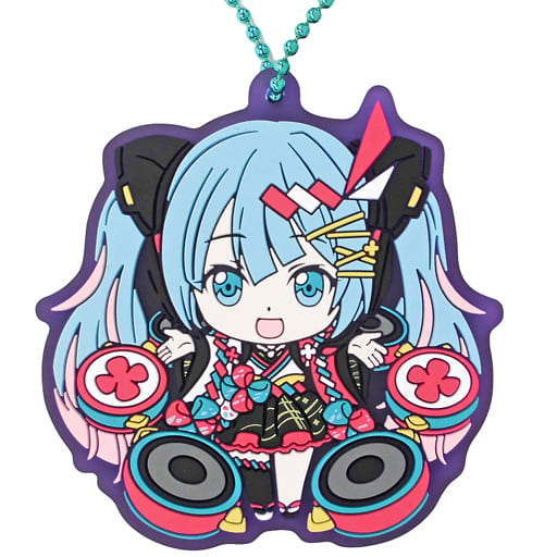 Hatsune Miku Rubber Mascot Keychain B Prize - Magical Mirai 2020 Summer Festival Ver. (Bandai) Length Approx. 6 cm Pre-owned