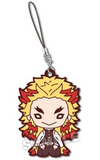 Kyojuro Rengoku Demon Slayer: Kimetsu no Yaiba Nitotan Rubber Mascot Vol. 5 Keychain by Takara Tomy Arts, Approx. 6 cm
