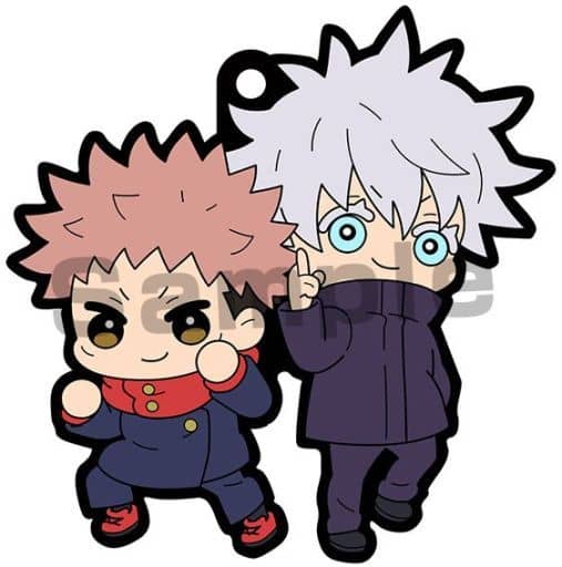 Yuji Itadori & Satoru Gojo Rubber Mascot Keychain - Jujutsu Kaisen Buddy Collection Vol.2 (Length Approx. 65 mm) - Megahouse (Pre-owned)