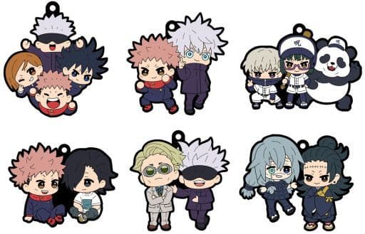 Jujutsu Kaisen Rubber Mascot Buddy Colle Vol.2 Complete 6-Piece Set — MegaHouse Rubber Keychain Mascots Length Approx. 65 mm (Pre-owned)
