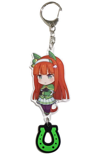 Silence Suzuka Acrylic Keychain with Rubber Horseshoe - Umamusume Pretty Derby C91 Comiket 2016 Goods (Cygames, Approx. 90×50mm)