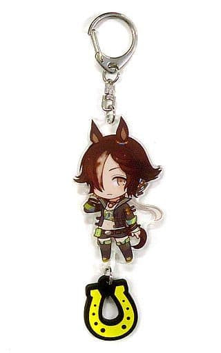 Vodka Acrylic Keychain with Rubber Horseshoe - Umamusume Pretty Derby C91 Comic Market 2016 Exclusive (Approx. 90×50mm, Cygames)