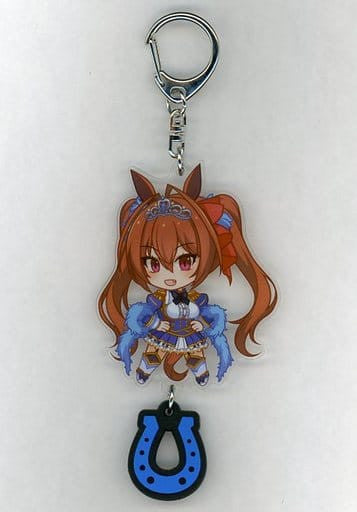 Daiwa Scarlet Acrylic Keychain with Rubber Horseshoe - Umamusume Pretty Derby C91 Event Goods (Cygames, ~90×50mm)
