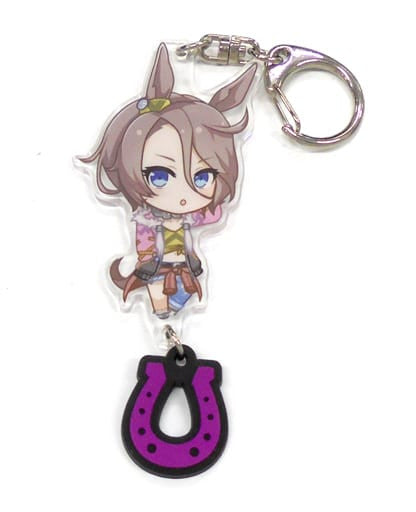 Narita Taishin Acrylic Keychain with Rubber Horseshoe - Uma Musume Pretty Derby (Cygames) - Approx 90×50mm, Pre-owned
