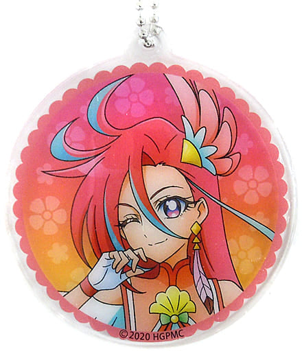 Cure Flamingo Clear Keychain - Healin' Good Pretty Cure Movie Theater Goods (Approx. 60 mm, Pre-owned, Movic)