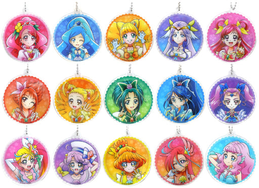 Healin' Good Pretty Cure Movie Clear Keyholder Collection - Complete 15-Piece Set (Movic, Approx. 60 mm, Pre-owned)