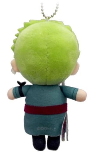 Roronoa Zoro Petit Fluffy Plush Mascot Keychain - One Piece - Approx. 130 x 85 x 60 mm (Pre-owned, Tapioca)