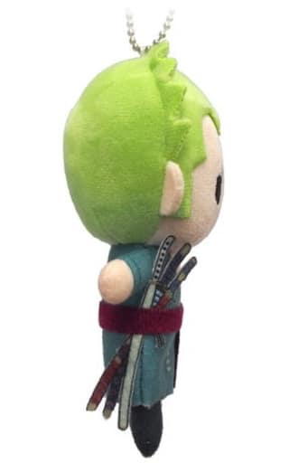 Roronoa Zoro Petit Fluffy Plush Mascot Keychain - One Piece - Approx. 130 x 85 x 60 mm (Pre-owned, Tapioca)