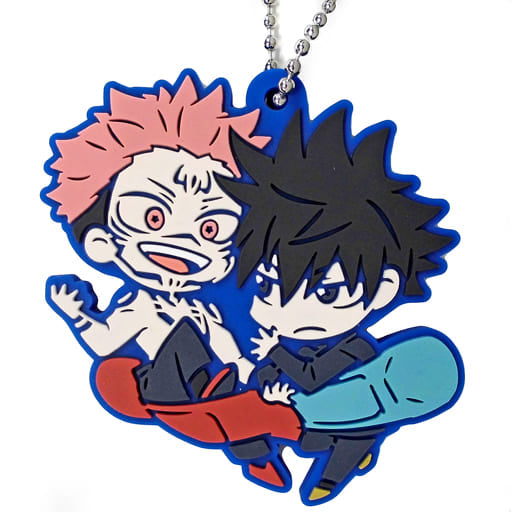 Megumi Fushiguro & Ryomen Sukuna Rubber Mascot Keychain - Jujutsu Kaisen Character Banchoukou Rubber Mascot 2 (Gashapon Capsule Toy, Approx. 5 cm) - Stand Stones - Pre-owned