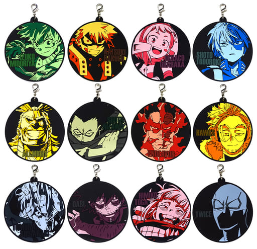 My Hero Academia HERO VS VILLAINS K Prize Rubber Charm Complete Set of 12 by BANDAI SPIRITS, Length Approx. 6.5 cm