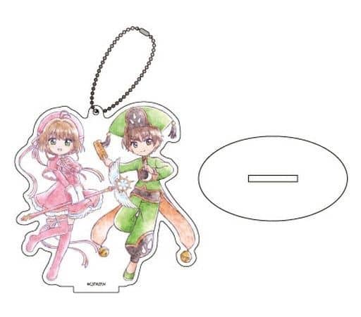 Sakura Kinomoto & Syaoran Li (Battle Costume) Acrylic Stand Keychain - Cardcaptor Sakura: Clear Card Arc - A3 Brand - Height Approx. 100 mm - Pre-owned, No. 02