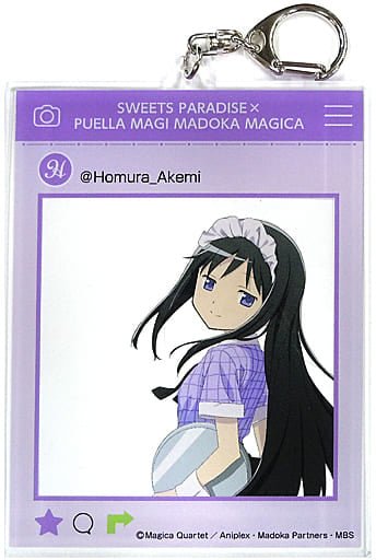 Homura Akemi Acrylic SNS-Style Keychain - SWEETS PARADISE × Puella Magi Madoka Magica 10th Anniversary - Approx. 85 x 110 mm - Pre-owned