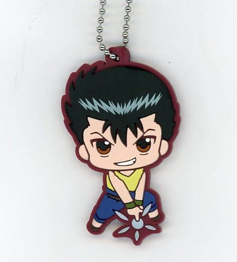 Yusuke Urameshi Yu Yu Hakusho Capsule Rubber Mascot Strap by Bandai, Approx. 6 x 3.5 cm, Pre-owned