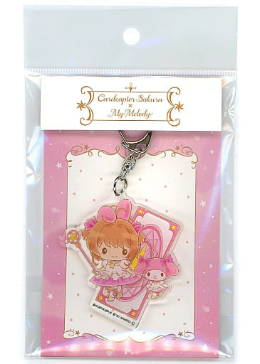 Sakura Kinomoto & My Melody Acrylic Keychain - Cardcaptor Sakura × Sanrio Characters - Kamio Japan - Approx. 68 x 68 x 3 mm - Pre-owned