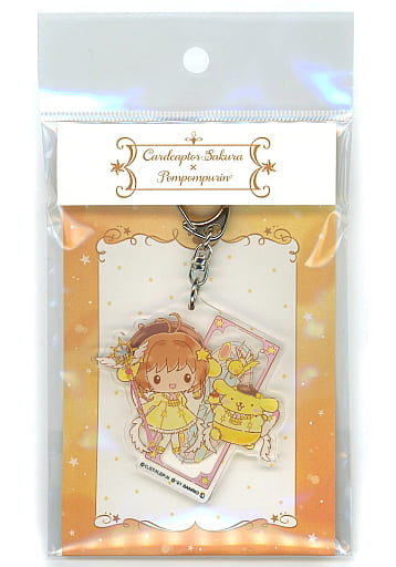 Sakura Kinomoto & Pompompurin Acrylic Keychain - Cardcaptor Sakura × Sanrio Characters - Kamio Japan - Approx. 68 x 68 x 3 mm (Pre-owned)