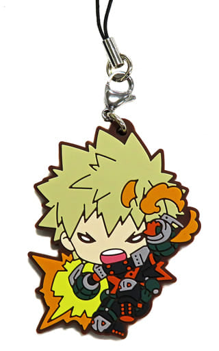 Katsuki Bakugo Nitotan My Hero Academia Villain Assault in JUMP SHOP Rubber Mascot Keychain by Takara Tomy Arts, Approx. 60 mm, Pre-Owned