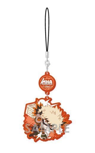 Katsuki Bakugo Character Yura Rubber Strap Color Version from My Hero Academia by Sol International, Approx. 60 mm