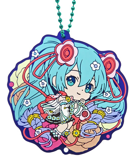 Hatsune Miku Rubber Mascot Keychain - Gashapon Kuji Magical Mirai 2021 B Prize (Bandai) Length Approx. 60 mm Capsule Toy