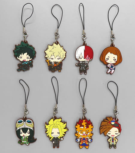 My Hero Academia: World Heroes' Mission Nitotan Rubber Mascot Complete Set of 8 by Takara Tomy Arts, Approx. 60 mm