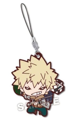 Katsuki Bakugo Nitotan Episode Rubber Mascot Keychain from My Hero Academia by Takara Tomy Arts, Approx. 60 mm, Pre-Owned