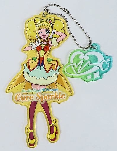 Cure Sparkle Acrylic Keychain - Healin' Good Pretty Cure Pretty Store Limited (Toei Animation) Pre-owned, Approx. 12 x 6.5 cm