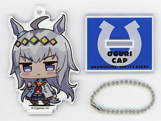 Oguri Cap Minicchu Acrylic Stand - Umamusume Pretty Derby - Gift Brand - Approx. 70×50mm Figure with Base and Ball Chain (Pre-owned)