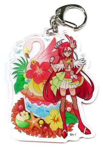 Cure Flamingo Acrylic Keychain - Tropical-Rouge! Pretty Cure Birthday Sweets Collection Pretty Store Exclusive (Approx. 70 mm) Pre-owned - Toei Animation