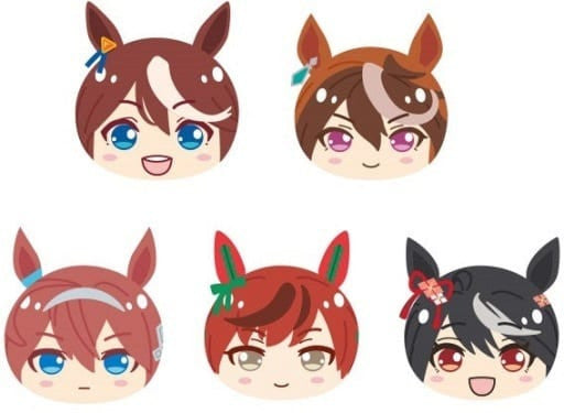 Umamusume Pretty Derby Omanju Niginigi Mascot 3 - Full 5-Piece Set (Tokai Teio, Symboli Rudolf, Mihono Bourbon, Nice Nature, Kitasan Black) - Ensky