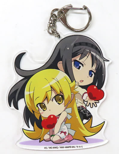 Akemi Homura & Shinobu Oshino Pair Deformed Acrylic Charm - Puella Magi Madoka Magica × Monogatari Series MADOGATARI Exhibition Goods (Pre-owned)