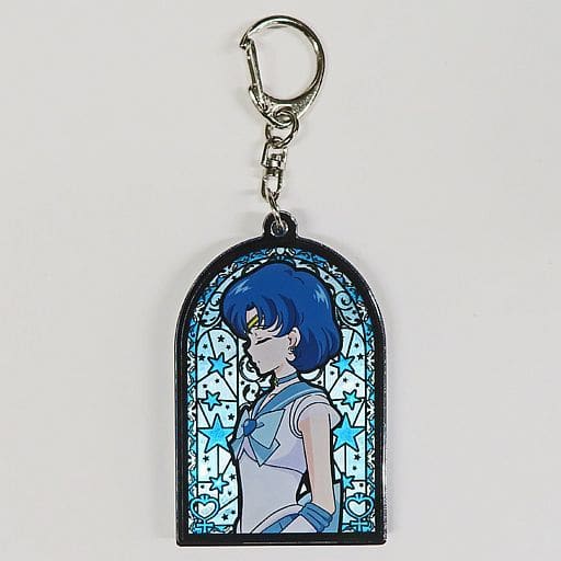 Super Sailor Mercury & Super Sailor Mars Stained Glass Keyholder - Sailor Moon Eternal Store Original (Approx. 6.5 x 4.5 cm)