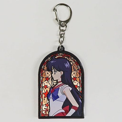 Super Sailor Mercury & Super Sailor Mars Stained Glass Keyholder - Sailor Moon Eternal Store Original (Approx. 6.5 x 4.5 cm)