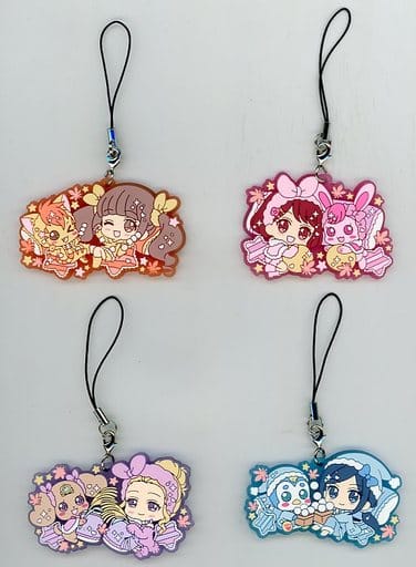 Healin' Good Pretty Cure Otsukimi Pajama Party Rubber Strap Full 4-Piece Set - Pretty Store Exclusive (Approx. 4 x 7 cm, Pre-owned)